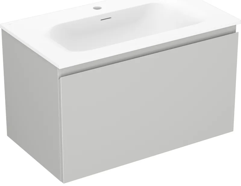 Mexen Orio szafka łazienkowa 80 cm z umywalką Vela, 1 szuflada, szara mat/biała mat - 91A10-08047-1-BF62-W23M01