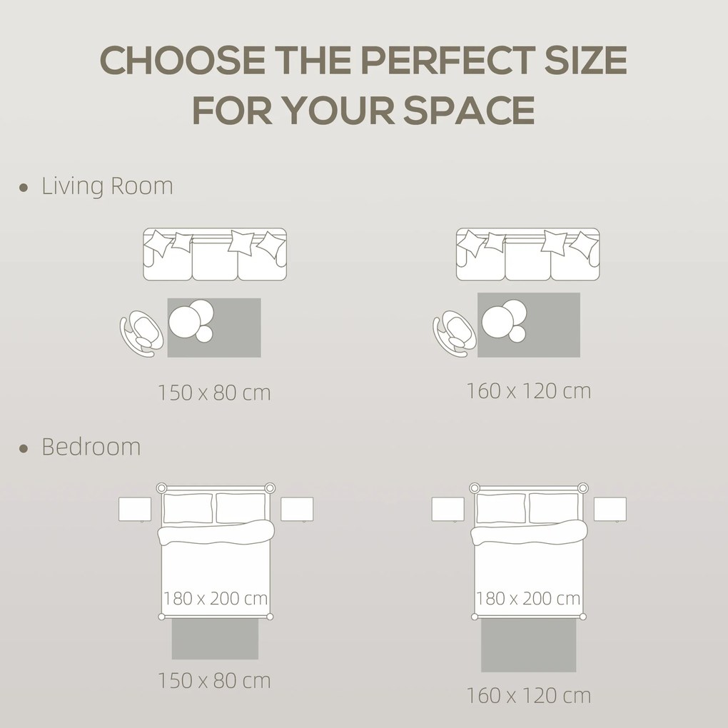 HOMCOM Fleece-Dywan z Wzorem Dżungli, łatwy w pielęgnacji, Kremowy+Bunt