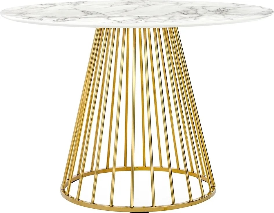 Stół na drucianej podstawie Glam Marble 110 imitacja marmuru