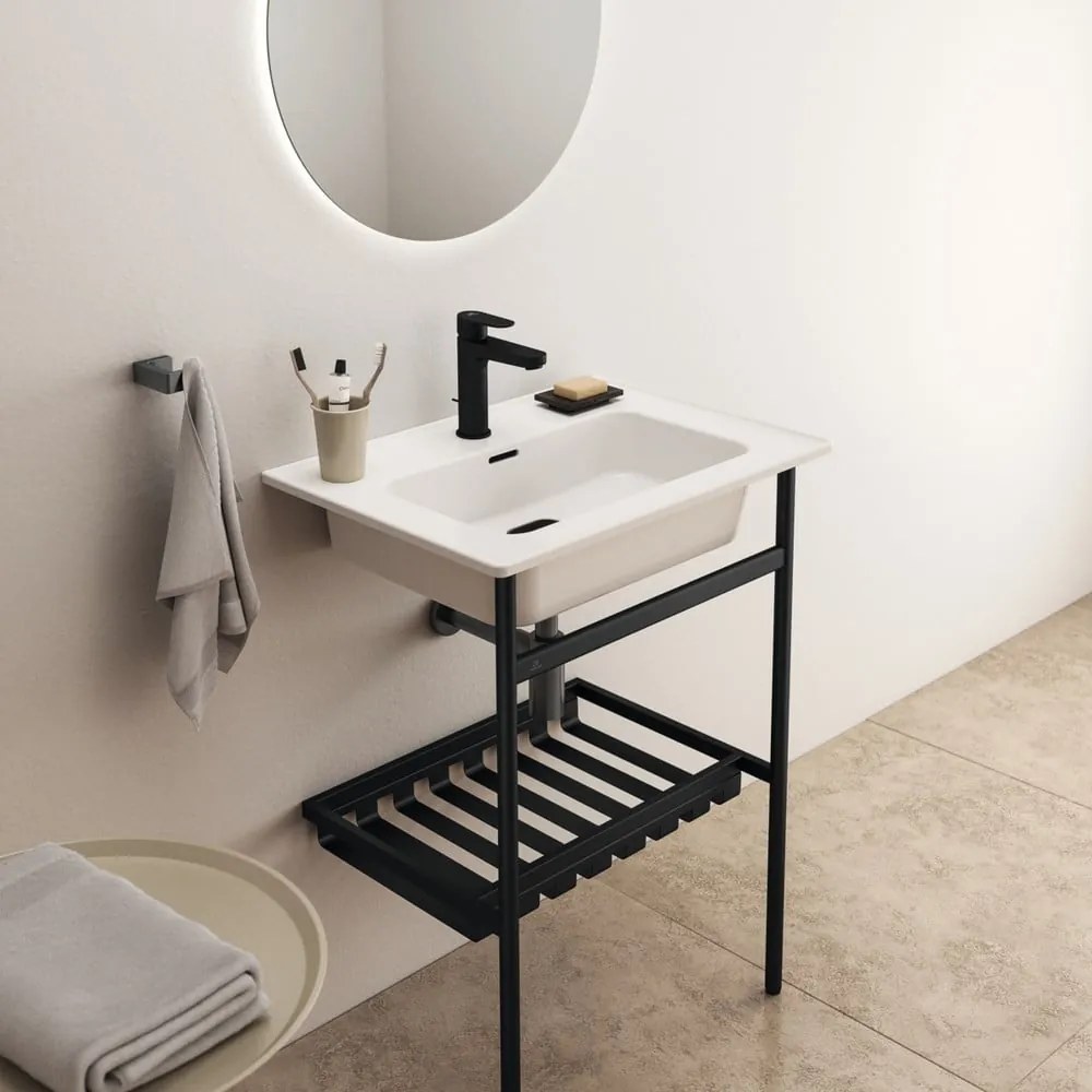 Czarny metalowy stelaż pod umywalkę 56x84 cm Conca – Ideal Standard
