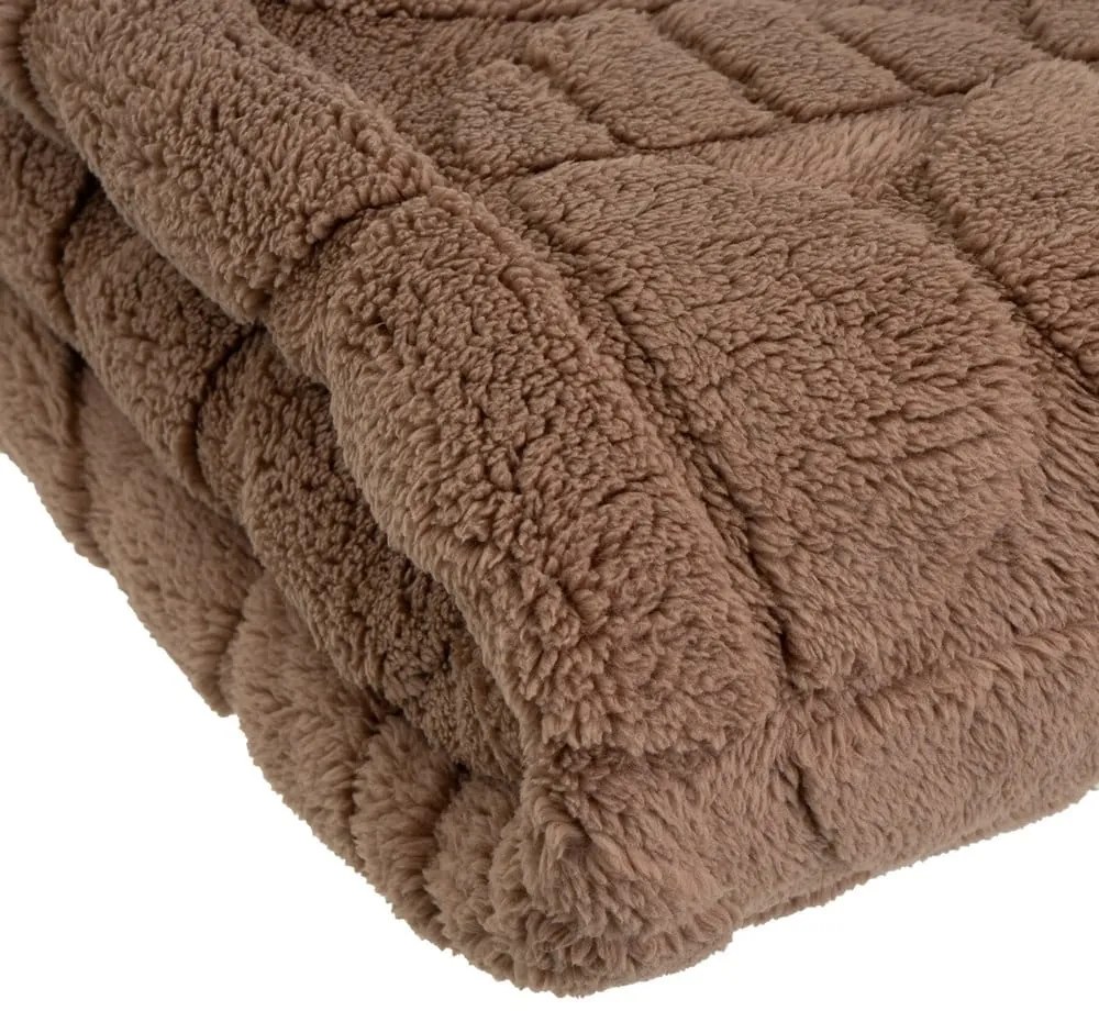 Brązowy koc z mikropluszu 130x160 cm Mid Century – Casa Selección