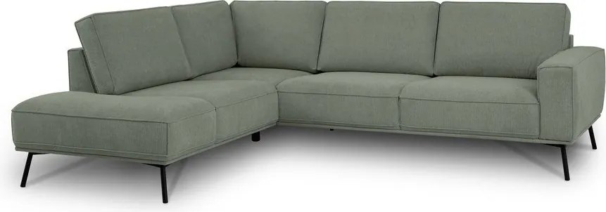 Zielony narożnik z tkaniny szenilowej (lewostronny/w kształcie litery L) Amsterdam – Scandic