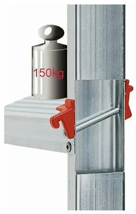 Aluminiowe stopnie Rolser do użytkuprofesjonalnego Unica, 3 stopnie, 3 stopnie
