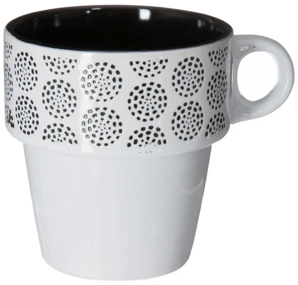 Zestaw 6 filiżanek porcelanowych na stojaku, kubki do kawy, komplet filiżanek, porcelanowe kubki na stojaku