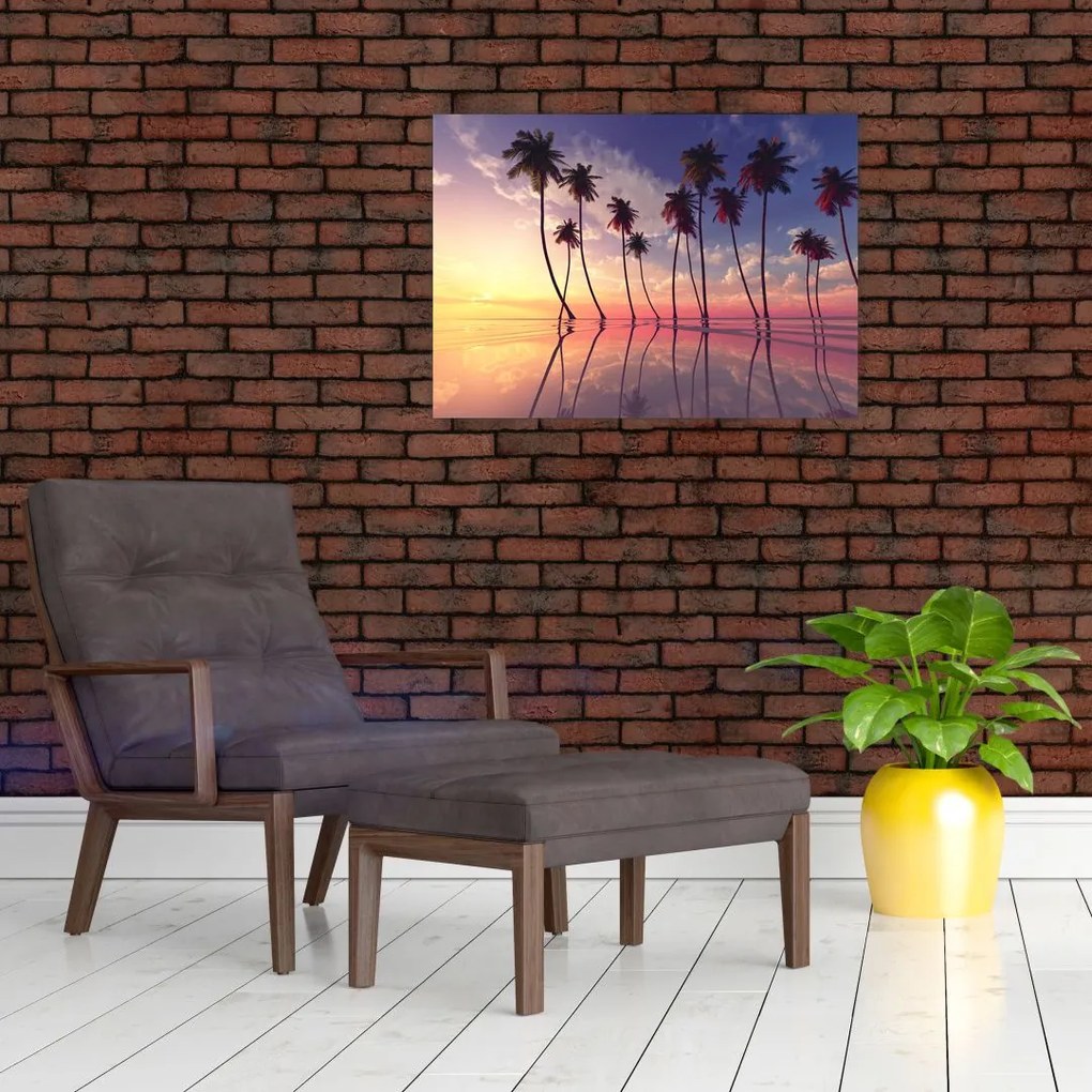 Obraz palm wznoszących się nad powierzchnią (70x50 cm)