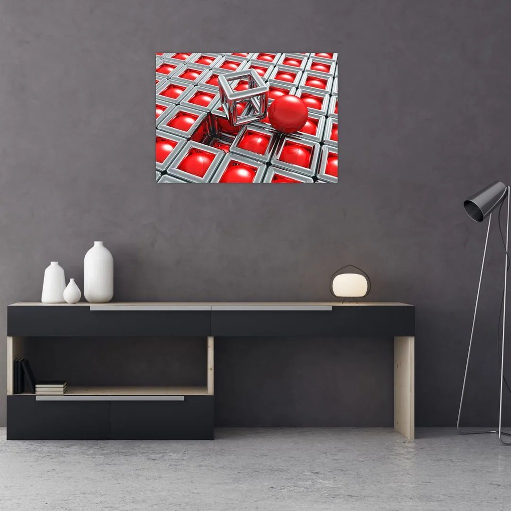 Obraz - 3D metaliczna abstrakcja (70x50 cm)