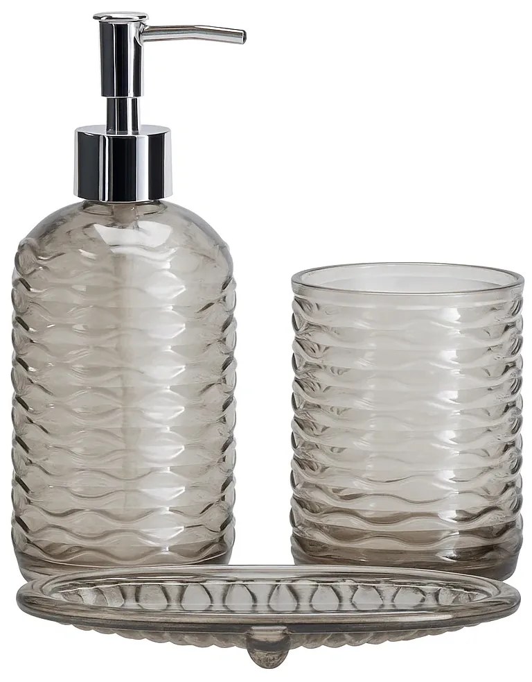 Zestaw łazienkowy NODE, dozownik, kubek na szczoteczki i mydelniczka, 3 elementy