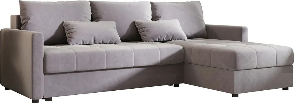 BEDANTE narożnik MOS L BIS Itaka 50 szary prawa z funkcją spania sofa w kształcie litery L z pojemnikiem na pościel sofa do salonu kanapa sofa rozkładana