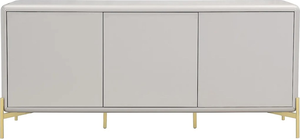 Komoda 3-drzwiowa z MDF - Beżowa i złota - LYBAKA