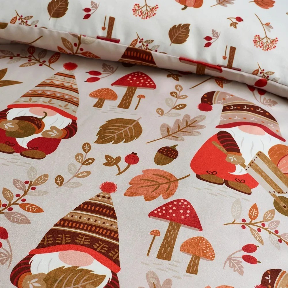 Pomarańczowo-brązowa pościel dwuosobowa 230x220 cm Woodland Gonks – Catherine Lansfield