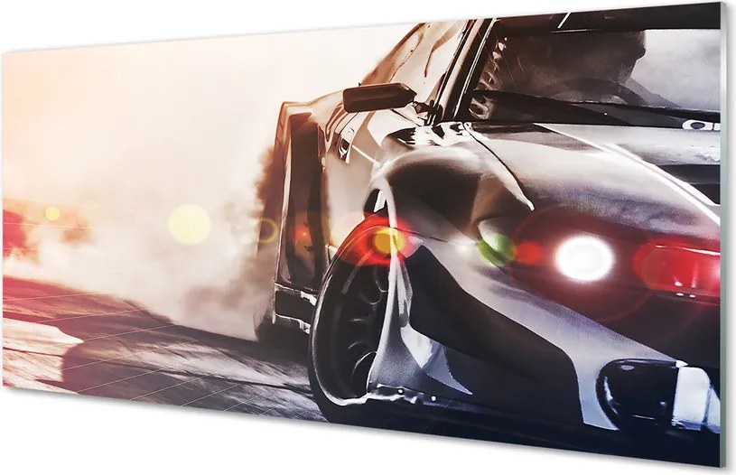 Panel szklany do Kuchni Luksusowe Czarne Auto