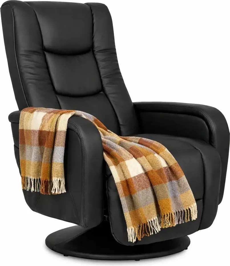 Czarny elegancki fotel masujący obrotowy S6-N66