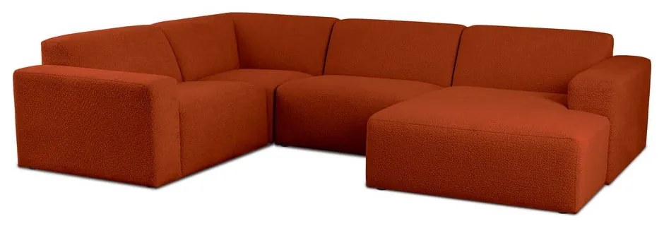 Ceglasty narożnik z materiału bouclé (w kształcie litery U) Roxy – Scandic