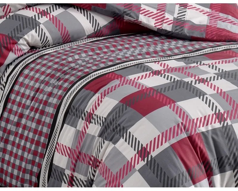 BedTex Bawełniana pościel Hector czerwona, 140 x220 cm, 70 x 90 cm
