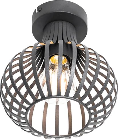 Nowoczesna lampa sufitowa czarna 18 cm - Saffira