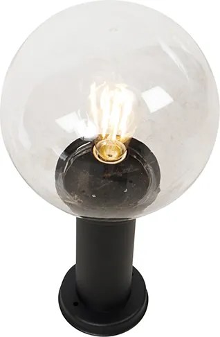 Zewnętrzna lampa podłogowa czarna z plastikową kulą 50 cm IP44 - Sfera