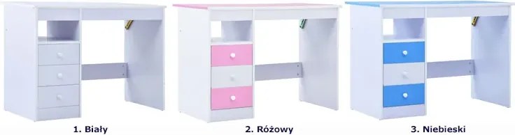 Różowo-białe biurko dziecięce z uchylnym blatem F6-L91