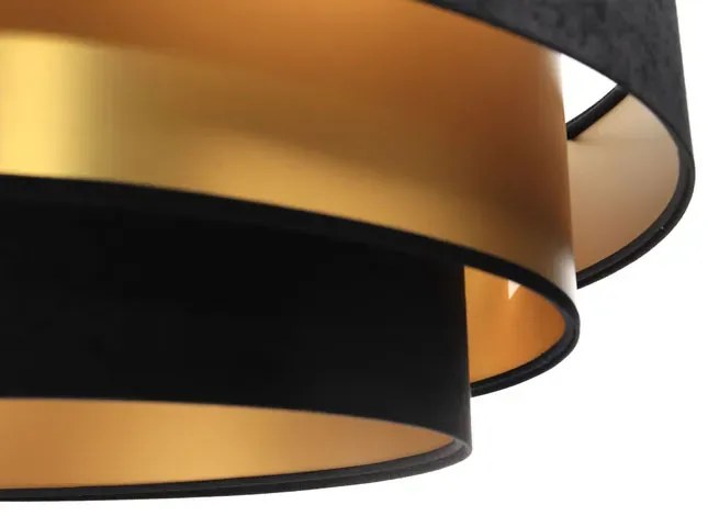 Czarno-złota welurowa lampa wisząca glamour - 5X S454 K0-F99