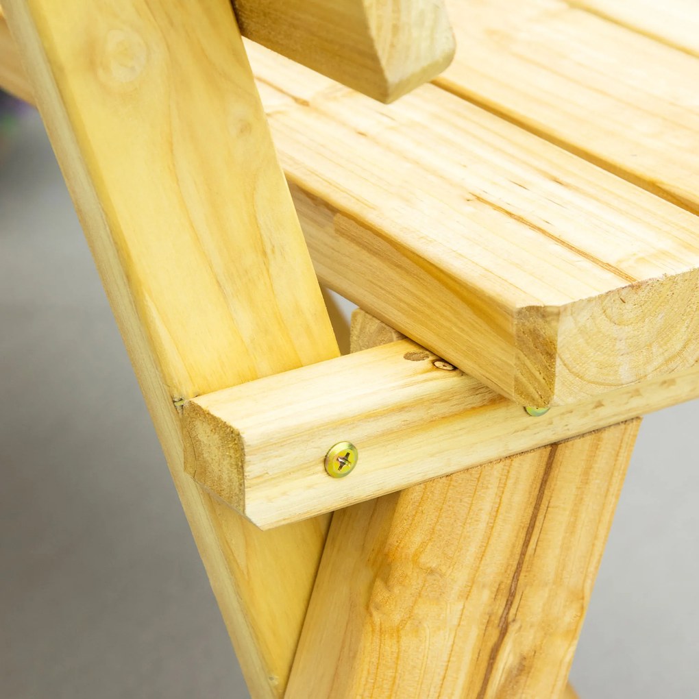 Outsunny ławka ogrodowa dla 2 osób z drewna jodłowego klasyczny design, 116 x 56 x 80 cm