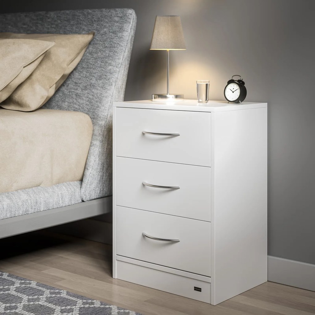 Szafka nocna ELOISE z podświetleniem, 54x39x28cm, biała Casaria