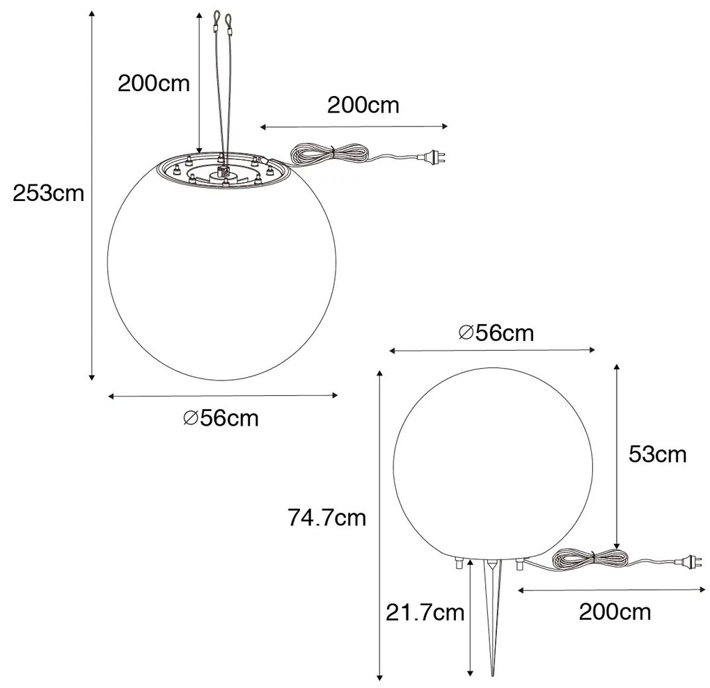 Zewnetrzna Nowoczesna lampa zewnętrzna biała 56 cm IP44 - Nura Nowoczesny Oswietlenie zewnetrzne