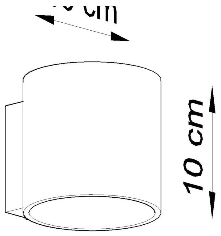 Biały kinkiet ø 10 cm Roda – Sollux
