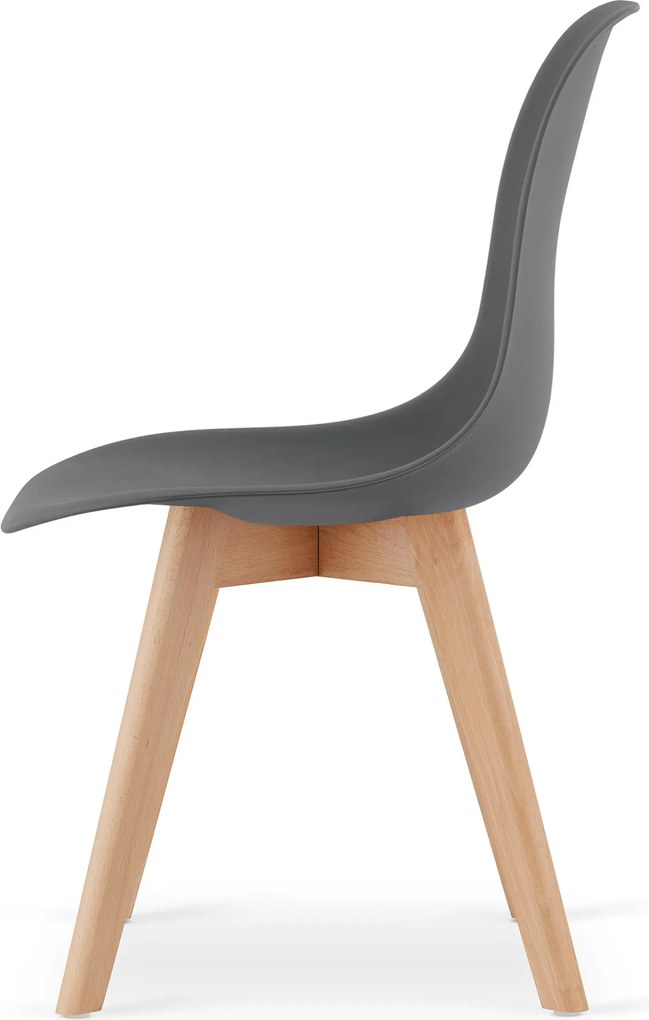 Ciemnoszare krzesło KITO z bukowymi nogami