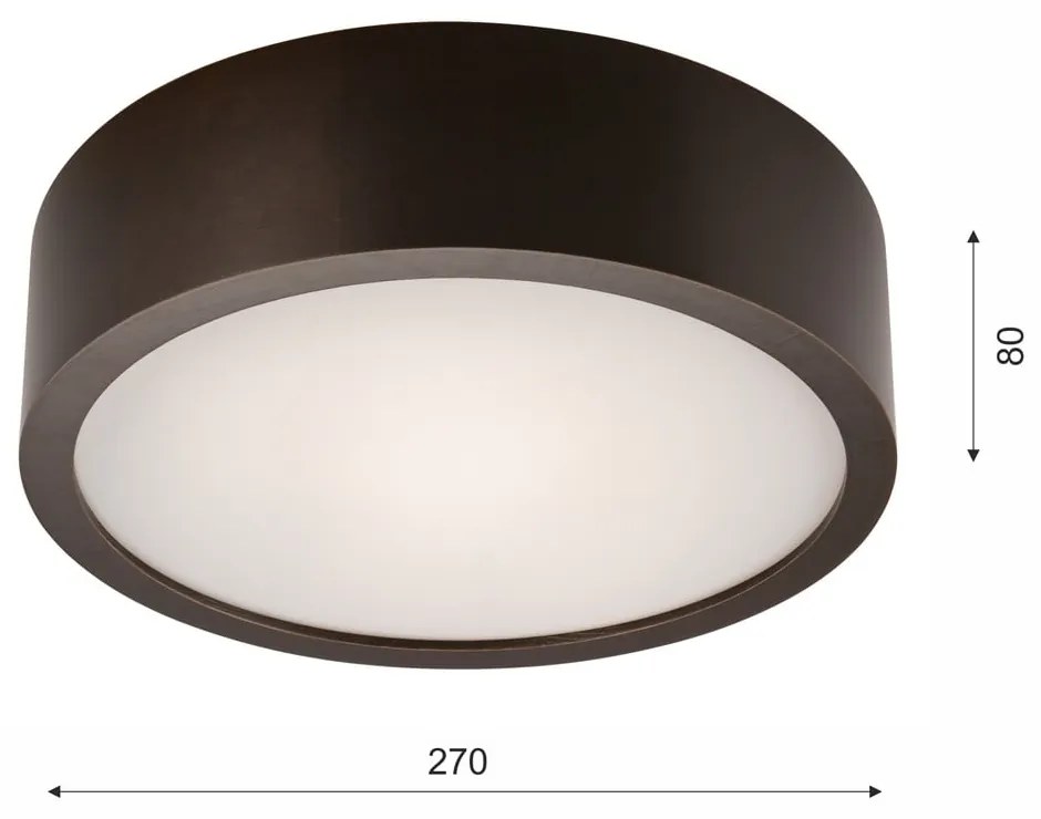 Ciemnobrązowa lampa sufitowa z szklanym kloszem ø 27 cm Eveline – LAMKUR