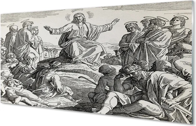 Szklany Panel Biblijne Nauczanie Jezusa