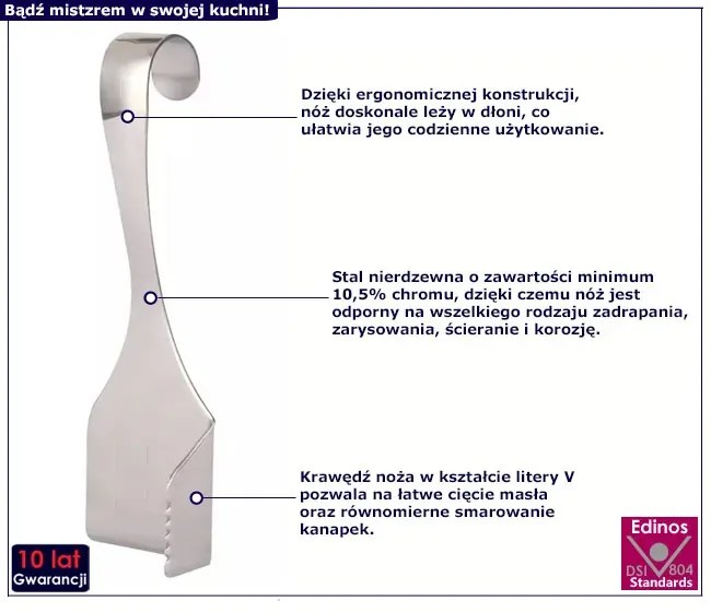 Nóż do masła ze stali nierdzewnej - Ivebix