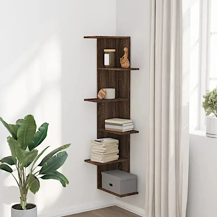 Elegancka półka ścienna brązowy dąb Dąb K4-L25