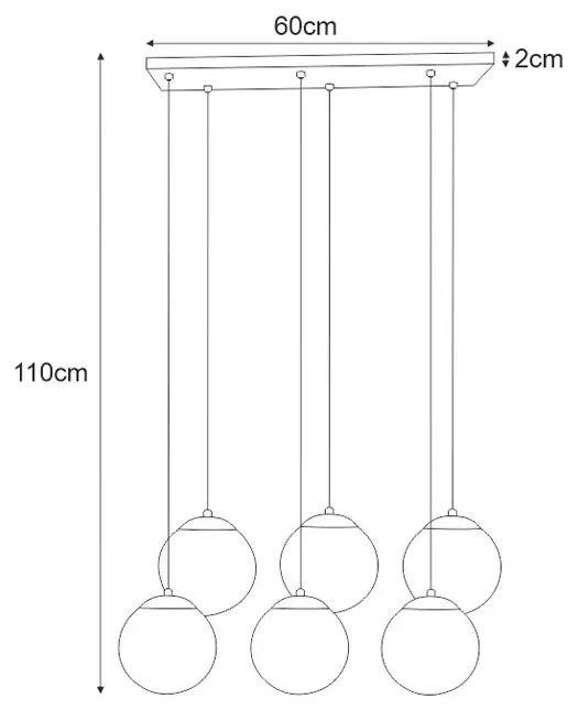 Lampa wisząca nad stół szklane kule - S763-Kalva