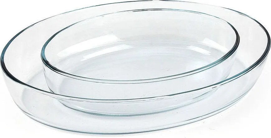 Zestaw 2 owalnych misek szklanych do pieczenia i mikrofalówki