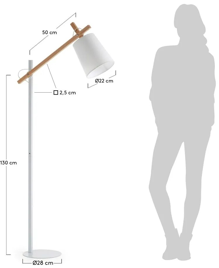 Biała lampa stojąca Kave Home Jovik