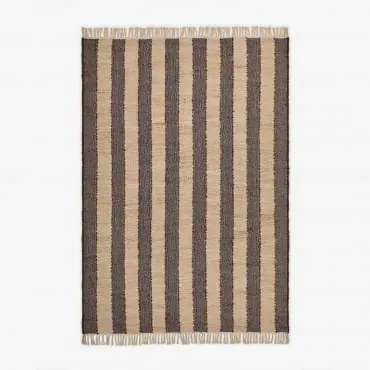 Prostokątny Dywan Z Juty I Bawełny Serilda Brązowy Coffee & 160 X 230 Cm - Sklum