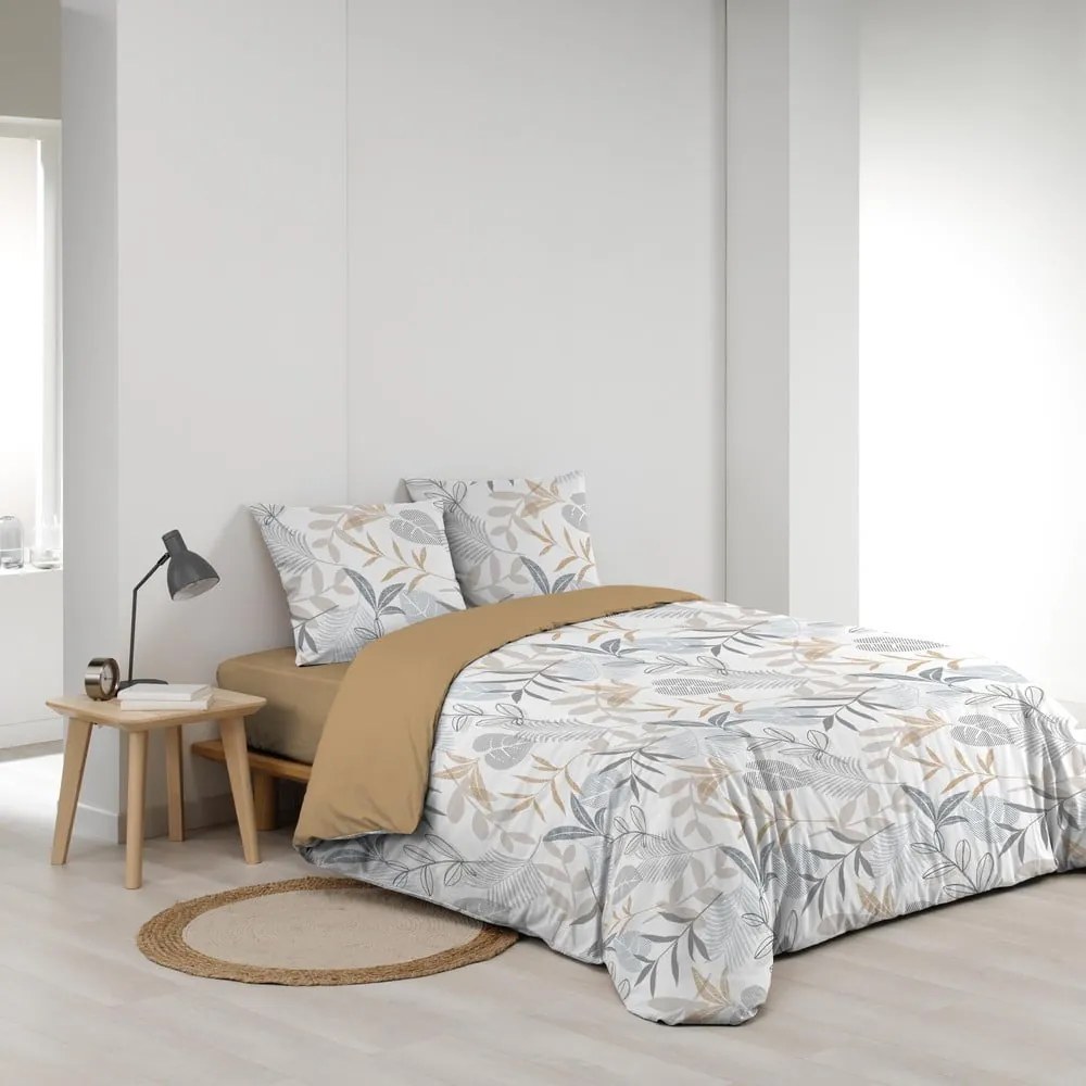 Żółto-biała pościel dwuosobowa 240x220 cm Kimberly – douceur d'intérieur