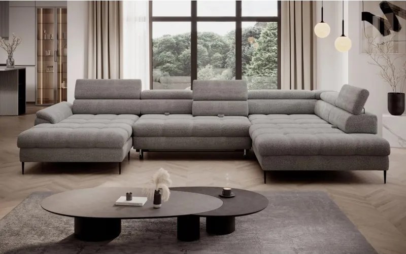 Narożnik EMPOLI XL w układzie U z funkcją spania WERSAL