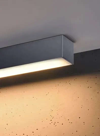 Srebrny podłużny plafon LED 3000 K - EX625 M7-B84