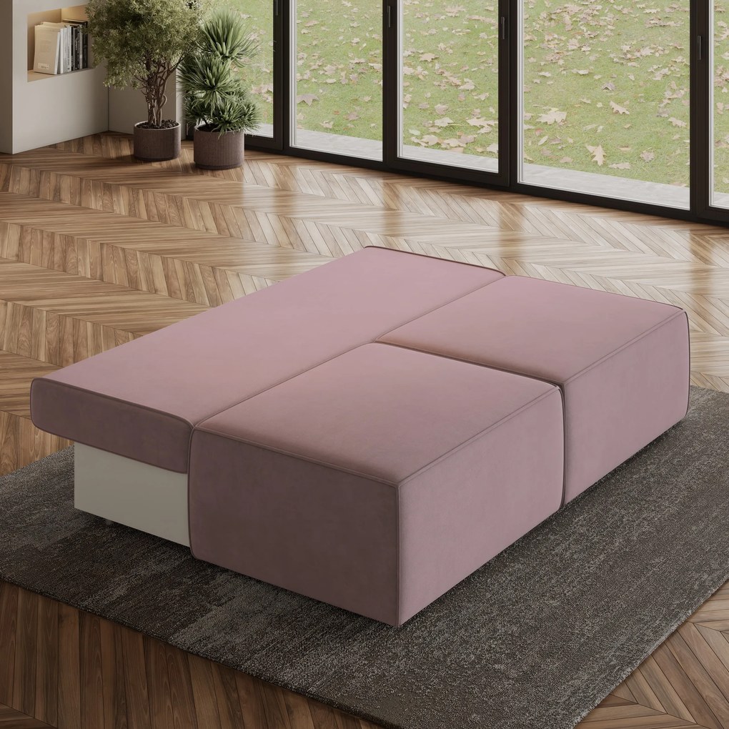 Masseno Narożnik VARNA z funkcją spania i pojemnikiem na pościel Narozniki L, Rozkładana sofa - Wrzosowy, MONOLITH 62