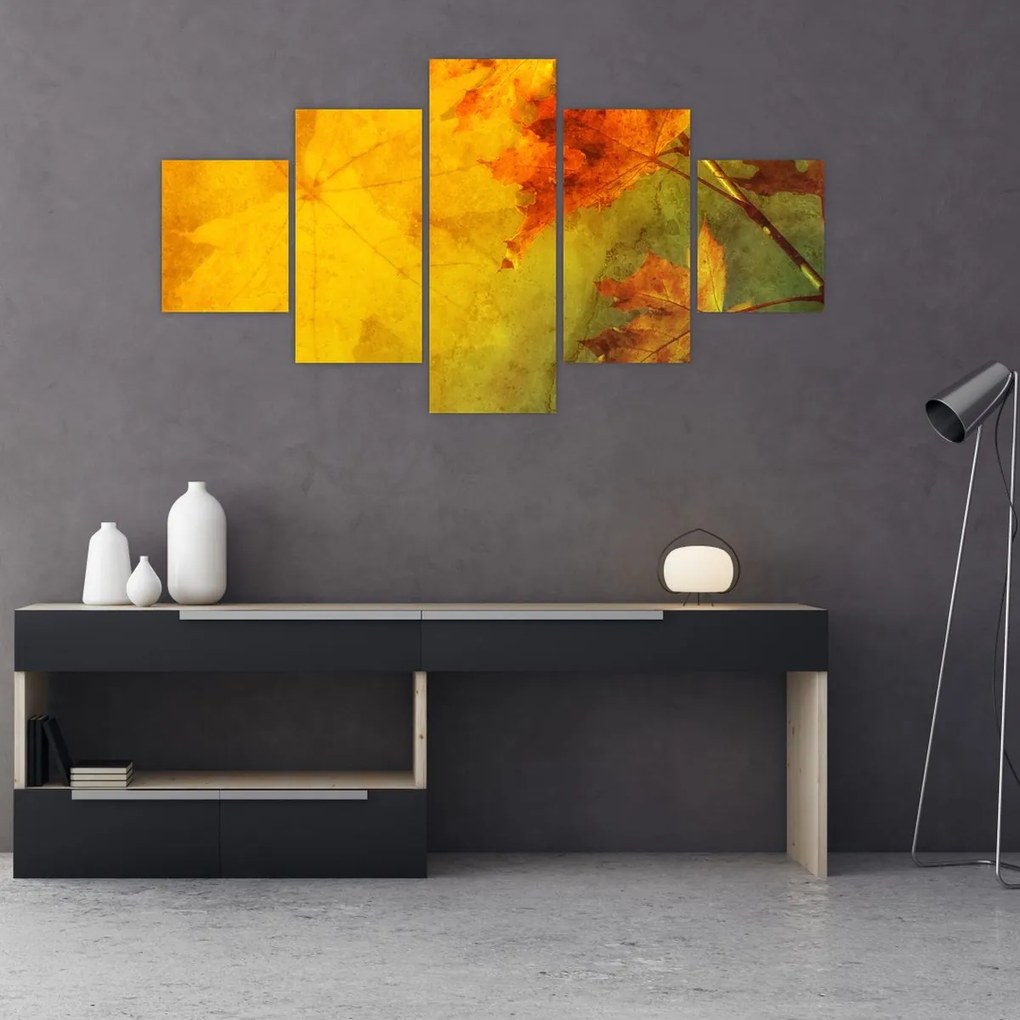 Obraz - Jesienne liście (125x70 cm)