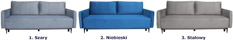 Ciemnoszara rozkładana sofa z pojemnikiem - Exa