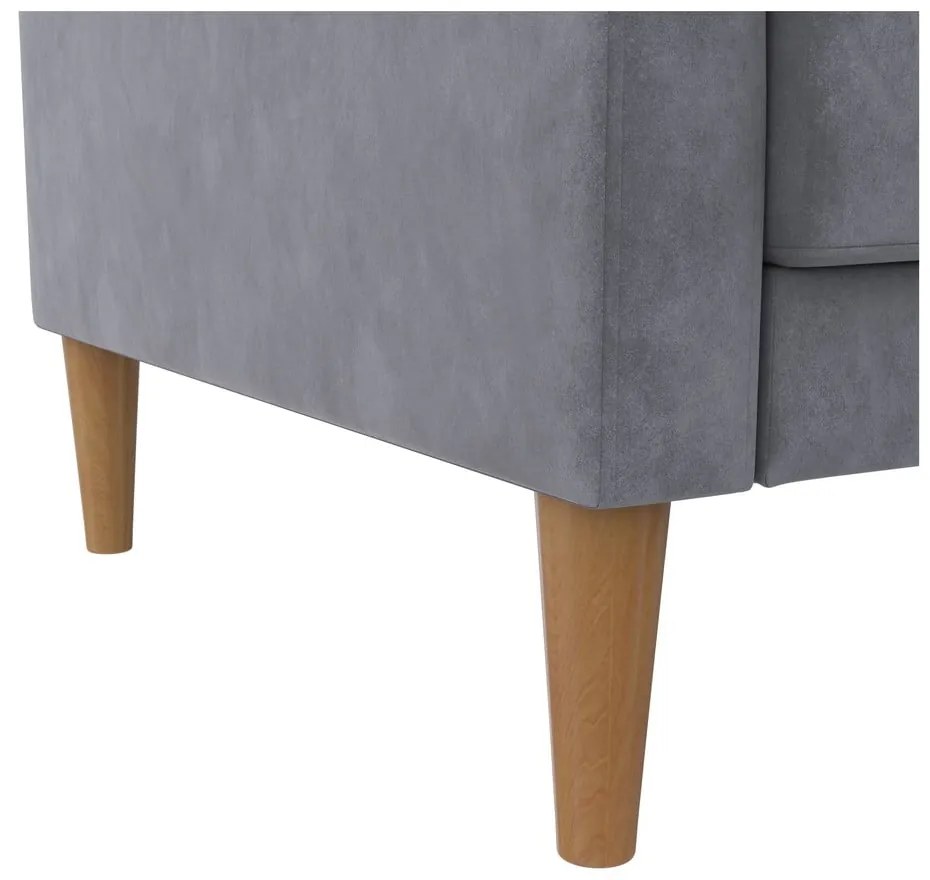 Szara aksamitna rozkładana sofa 207 cm Lilly – Støraa