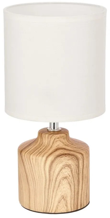 Biała lampa stołowa z tekstylnym kloszem (wysokość 28 cm) Minos – Candellux Lighting