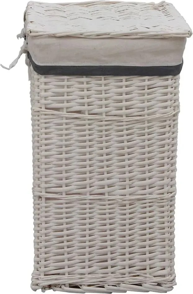Biały wiklinowy kosz na pranie - Viver