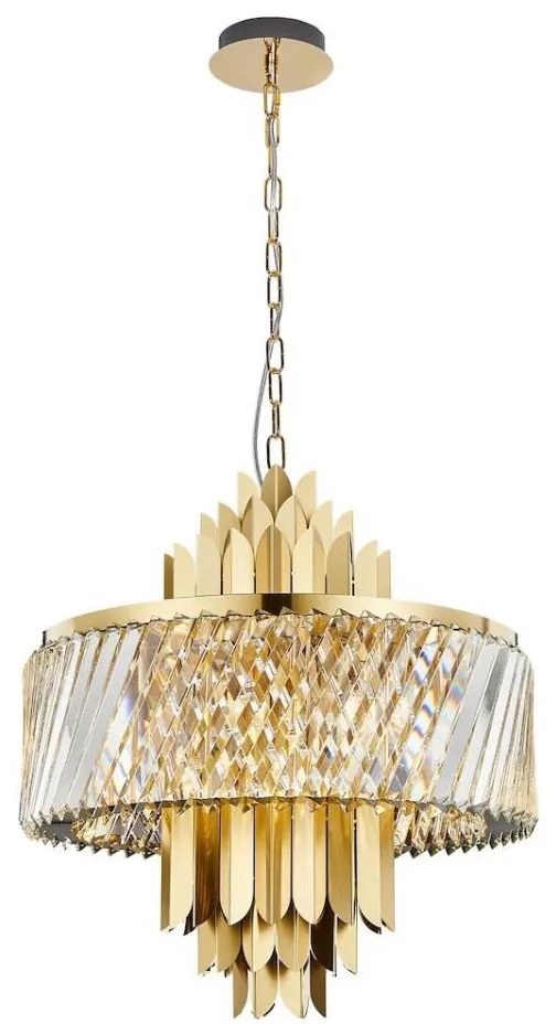 Żyrandol na łańcuchu MARGOT 9xE14/40W/230V śr. 55 cm złoty