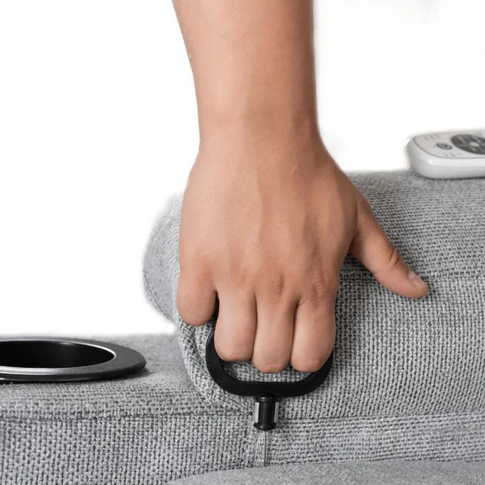 Fotel Masujący BOX 2 Rozkładany z Podnóżkiem Szary Nowoczesny