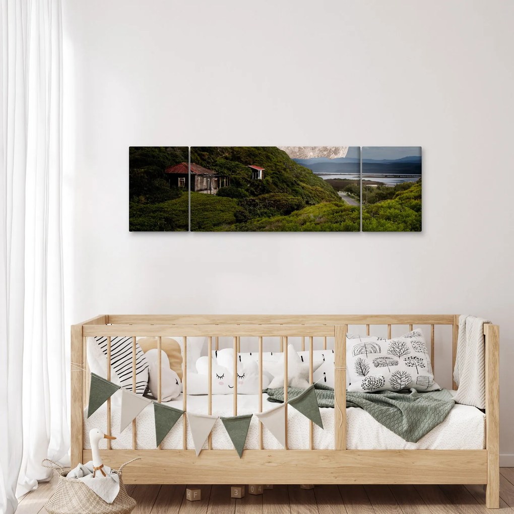 Obraz krajobrazu z księżycem (170x50 cm)