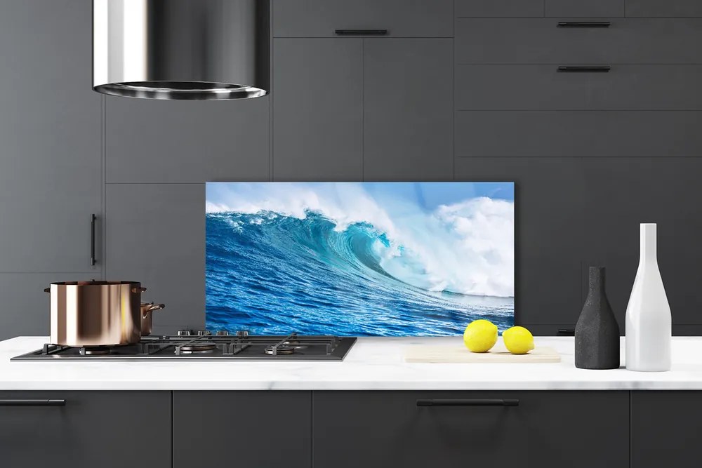 Panel Szklany Wzburzone Fale pod Niebem