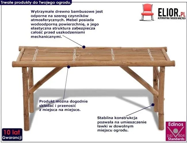 Drewniana ławka ogrodowa Tibis - brązowa