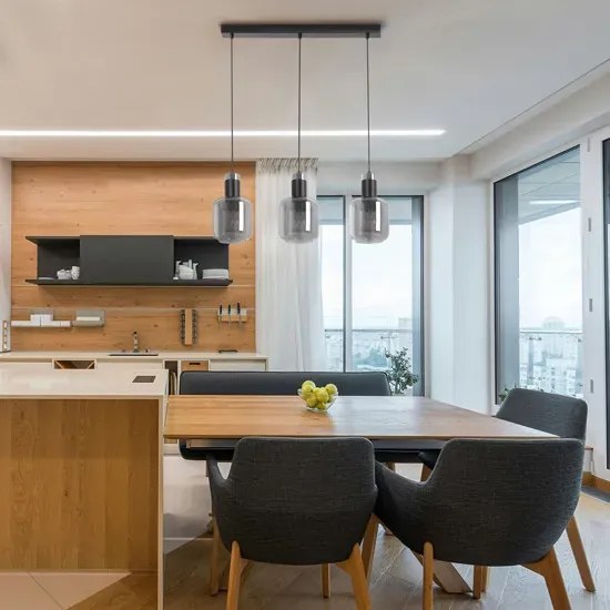 Potrójna wisząca grafitowa lampa T6-M01